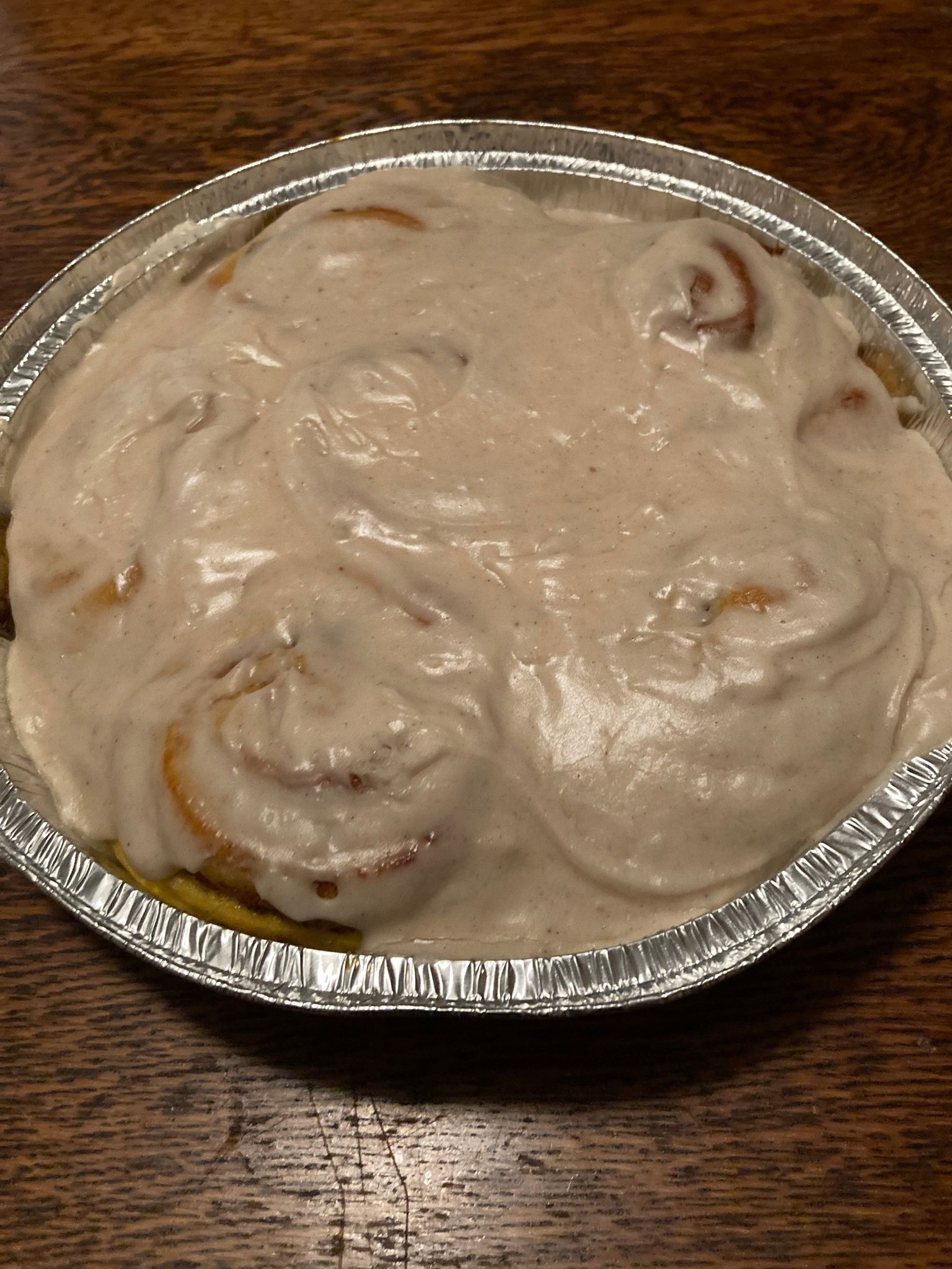 Cinnamon Rolls- Maple topping - 9” round Pan