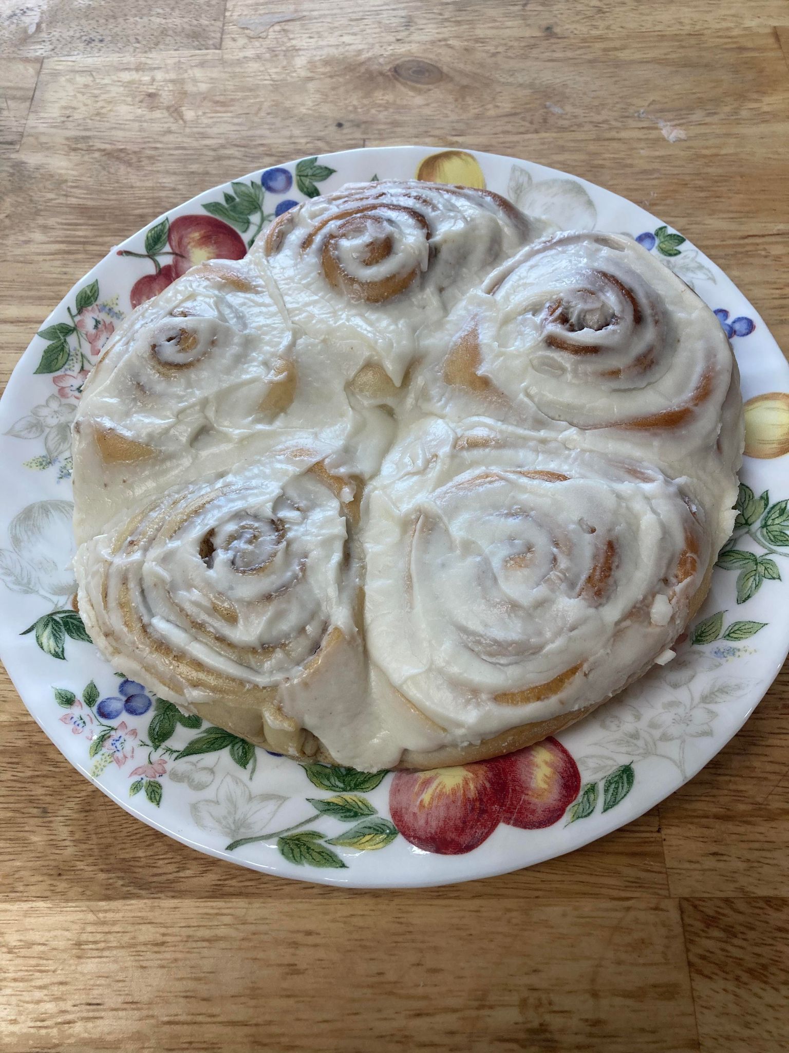 Cinnamon Rolls - vanilla frosting - 9” round Pan